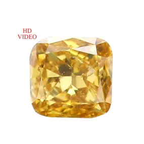 0.14 Ct Natural Loose Diamond Cushion Yellow Color SI2 Clarity 3.20 MM L8619