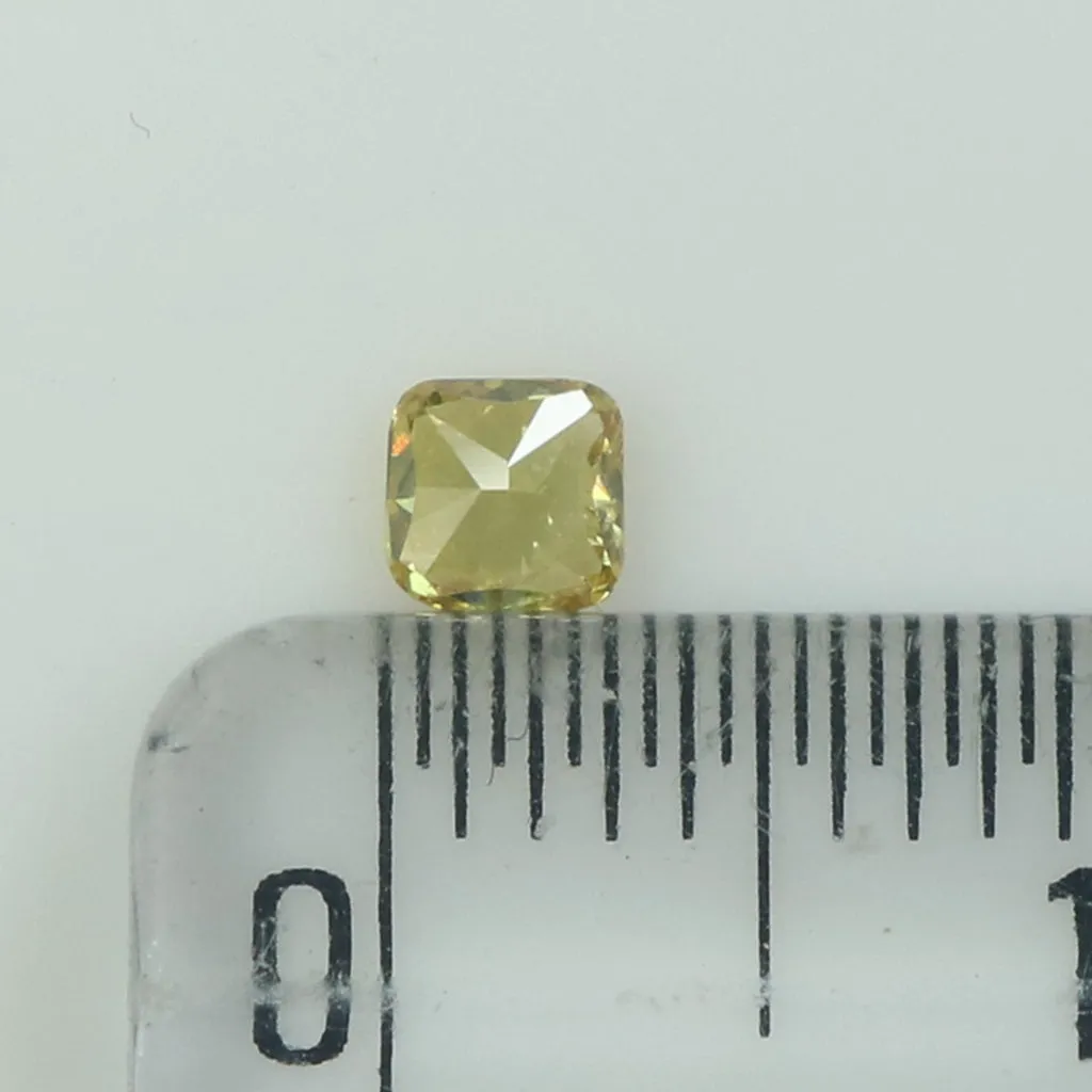 0.14 Ct Natural Loose Diamond Cushion Yellow Color SI2 Clarity 3.20 MM L8619