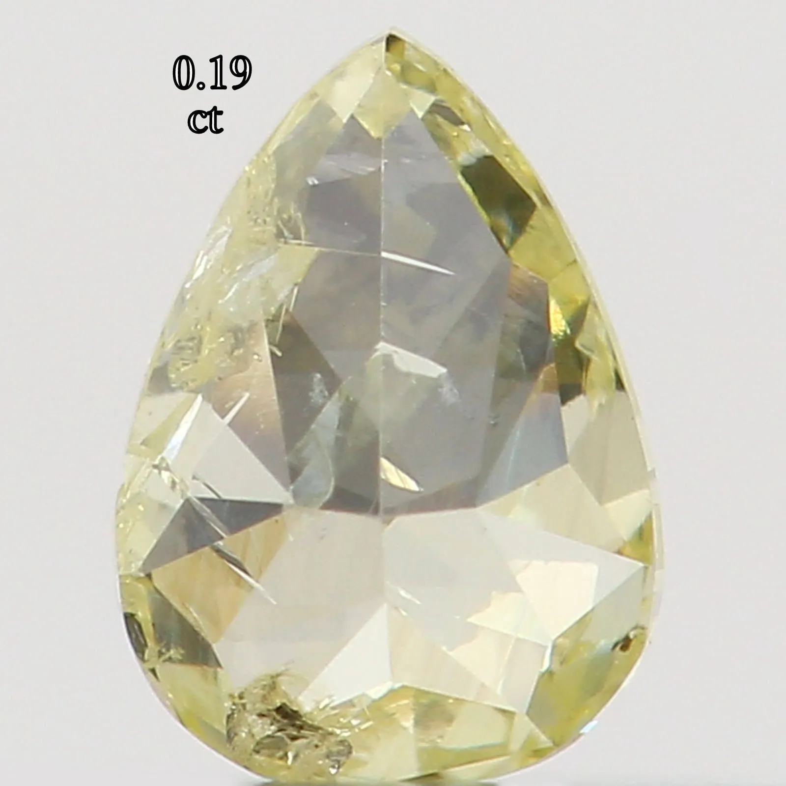 0.19 CT Natural Loose Diamond, Pear Diamond, Yellow Diamond, Rustic Diamond, Pear Cut Diamond, Fancy Color Diamond KR892