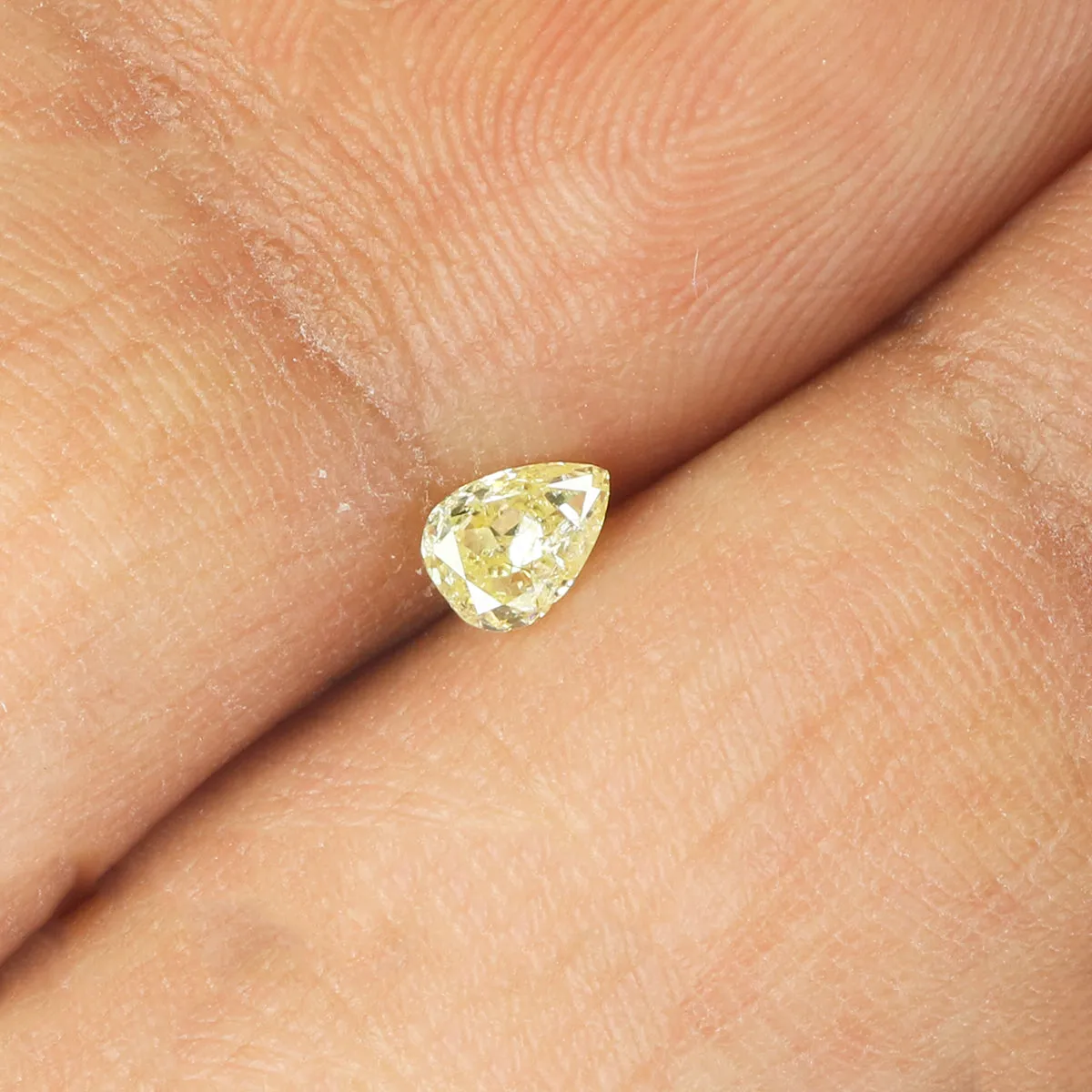 0.19 CT Natural Loose Diamond, Pear Diamond, Yellow Diamond, Rustic Diamond, Pear Cut Diamond, Fancy Color Diamond KR892