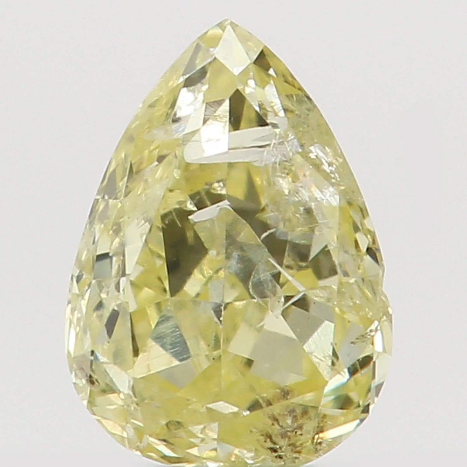 0.19 CT Natural Loose Diamond, Pear Diamond, Yellow Diamond, Rustic Diamond, Pear Cut Diamond, Fancy Color Diamond KR892