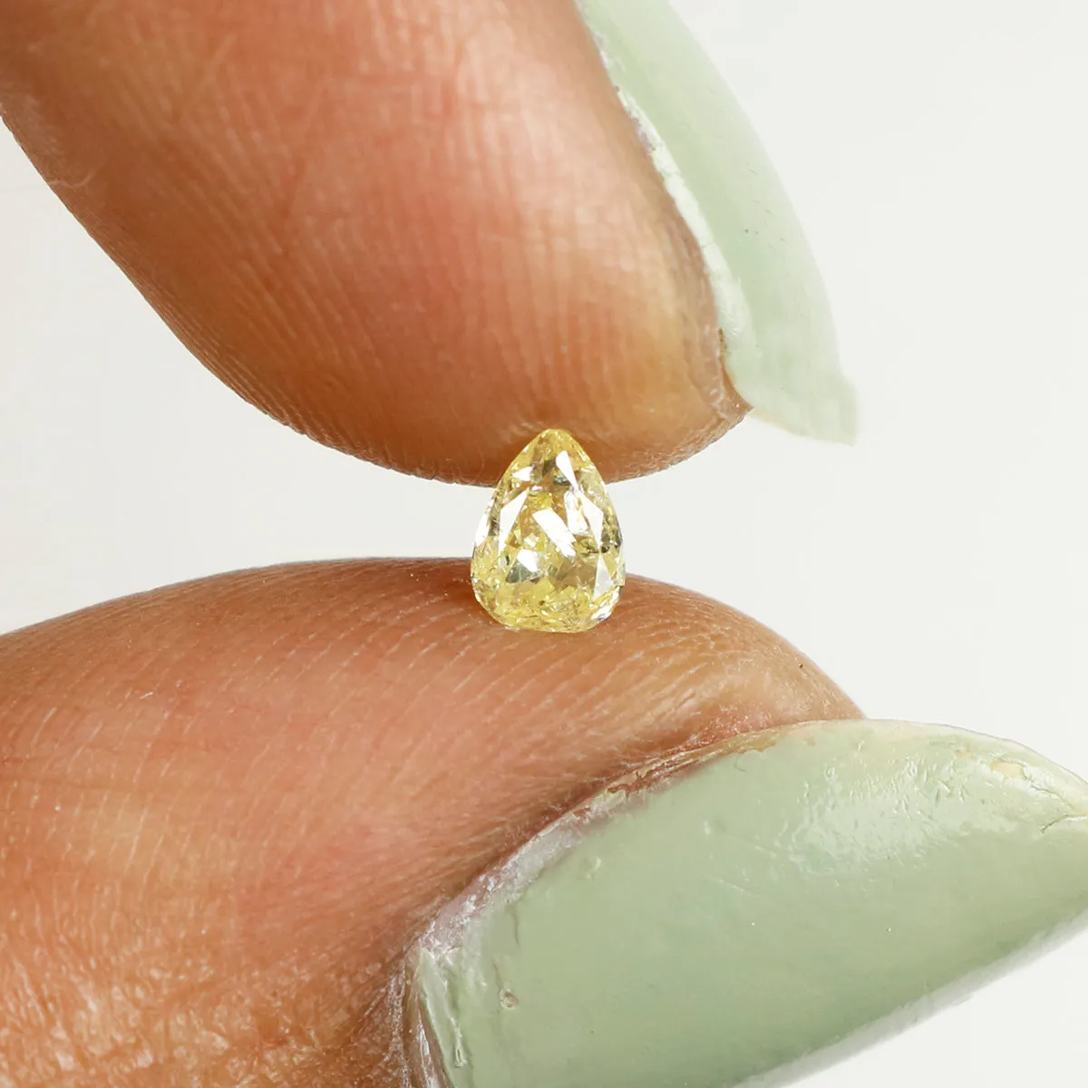 0.19 CT Natural Loose Diamond, Pear Diamond, Yellow Diamond, Rustic Diamond, Pear Cut Diamond, Fancy Color Diamond KR892