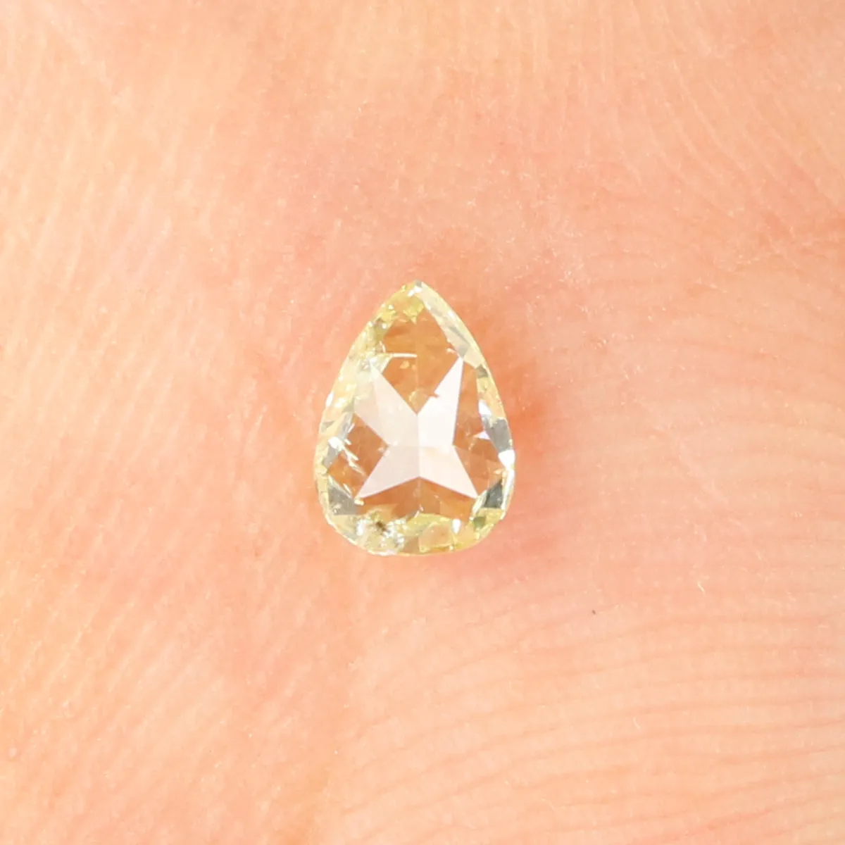 0.19 CT Natural Loose Diamond, Pear Diamond, Yellow Diamond, Rustic Diamond, Pear Cut Diamond, Fancy Color Diamond KR892