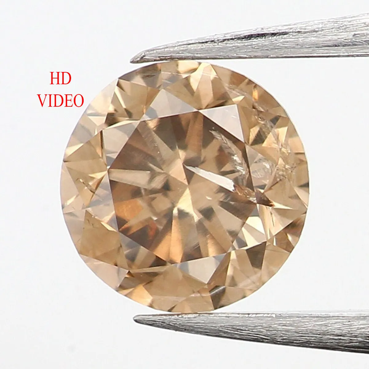 0.36 Ct Natural Loose Diamond, Brown Diamond, Round Diamond, Round Brilliant Cut Diamond, Sparkling Diamond, Rustic Diamond L484