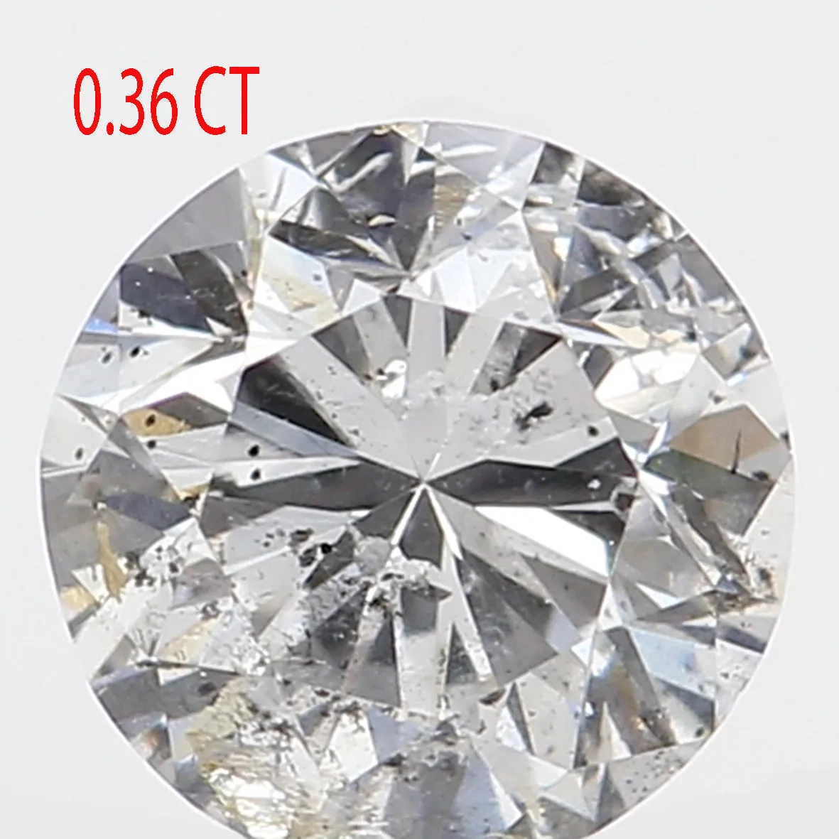 0.36 Ct Natural Loose Diamond, White Diamond, Round Diamond, Round Brilliant Cut Diamond, Sparkling Diamond, Rustic Diamond L552