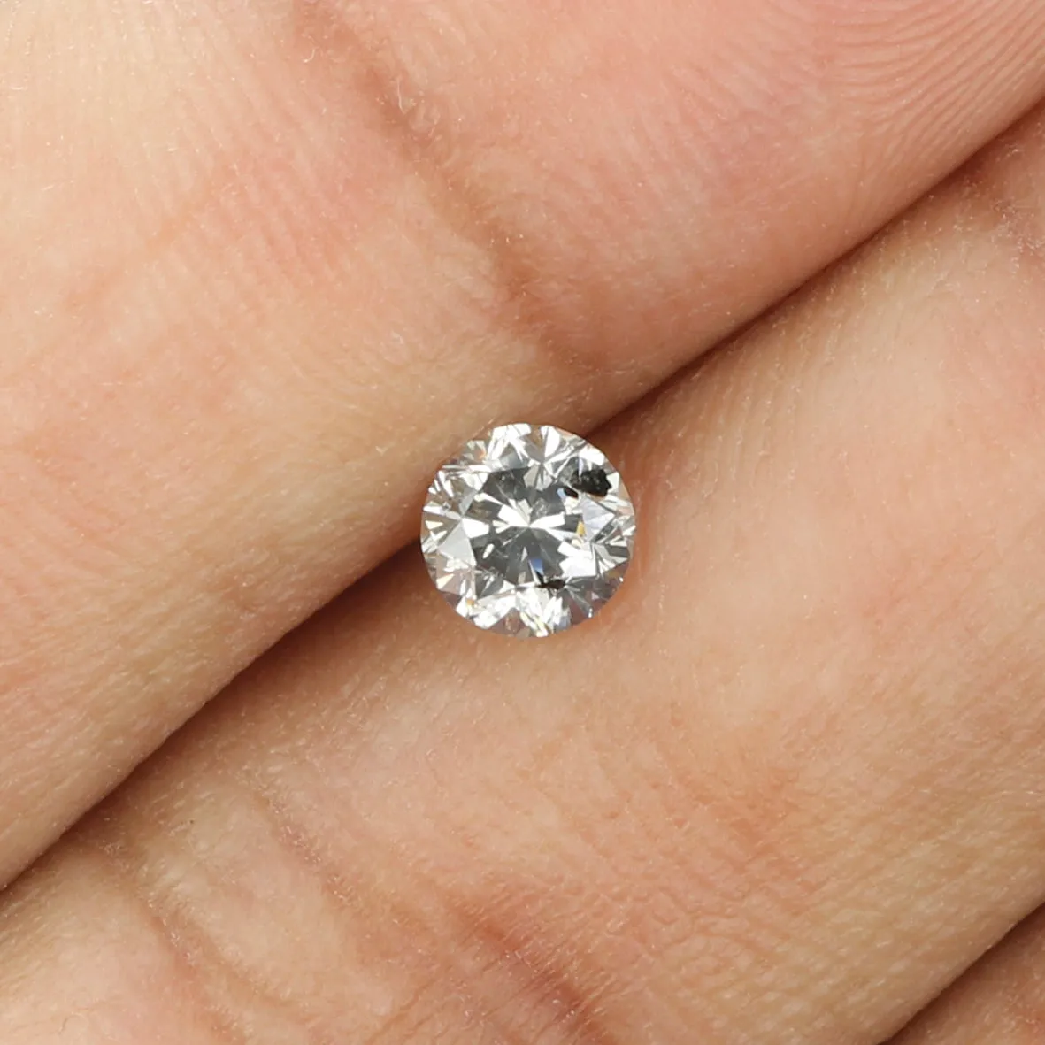 0.47 Ct Natural Loose Diamond, Round Brilliant Cut, Salt Pepper Diamond, Black Diamond, Gray Diamond, Rustic Diamond, Round Diam