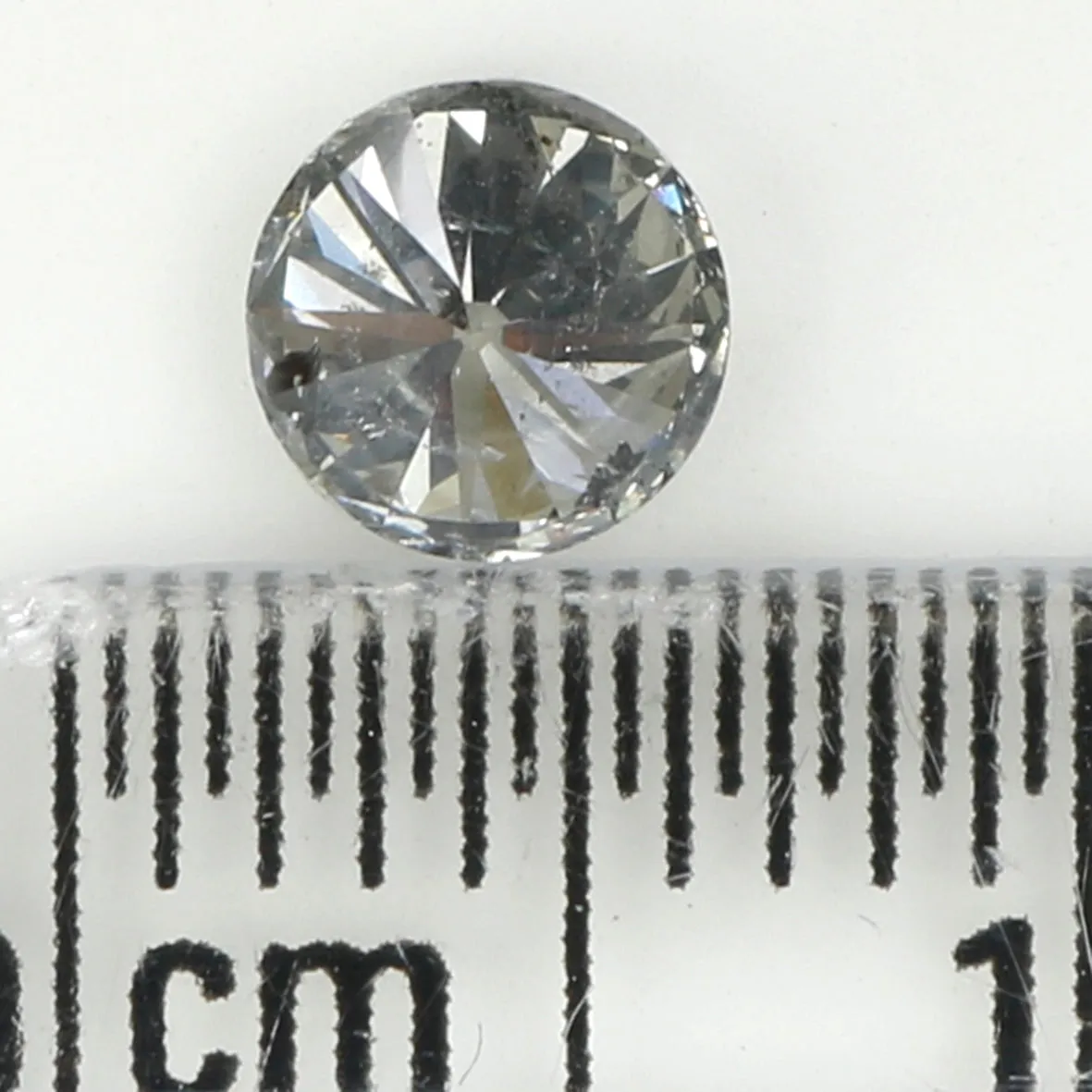 0.47 Ct Natural Loose Diamond, Round Brilliant Cut, Salt Pepper Diamond, Black Diamond, Gray Diamond, Rustic Diamond, Round Diam