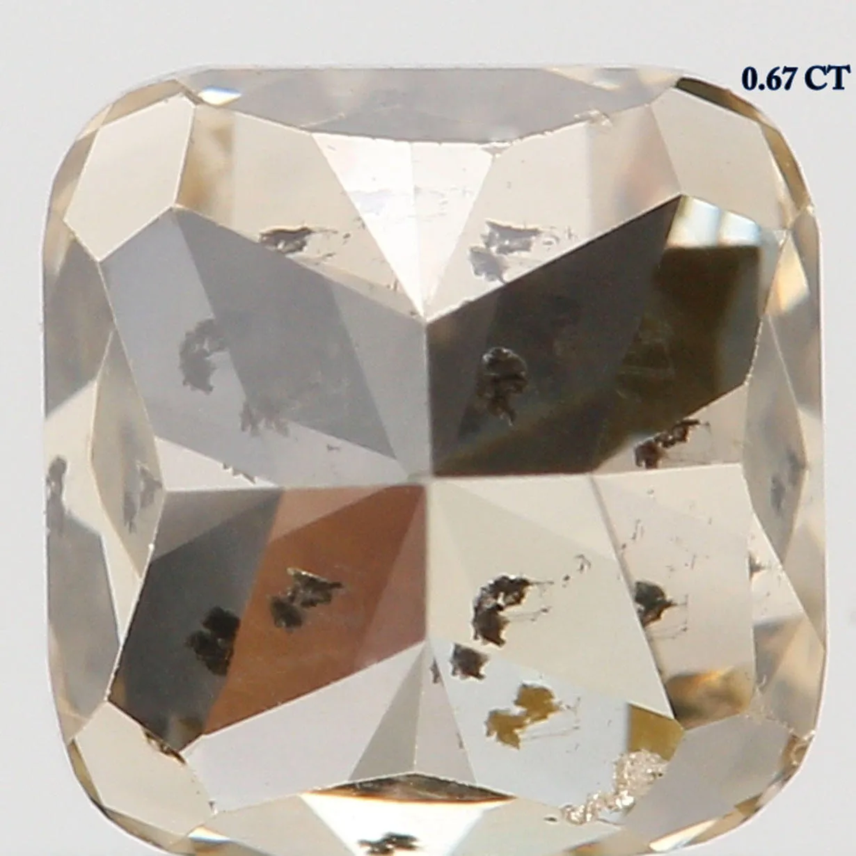 0.67 Ct Natural Loose Diamond, Cushion Diamond, Brown Diamond, Polished Diamond, Real Diamond, Rustic Diamond, Antique Diamond L