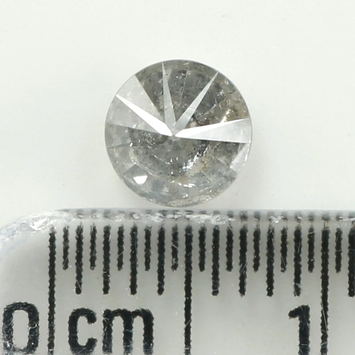 0.70 Ct Natural Loose Diamond, Round Brilliant Cut, Salt And Pepper Diamond, Black Gray Diamond, Rustic Diamond, Round Cut Diamo