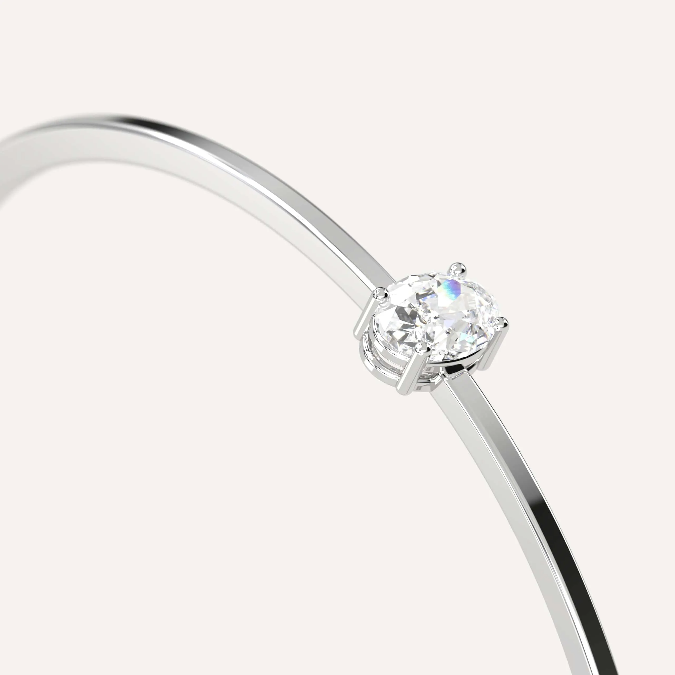 1 carat Oval Diamond Solitaire, Bangle Bracelet