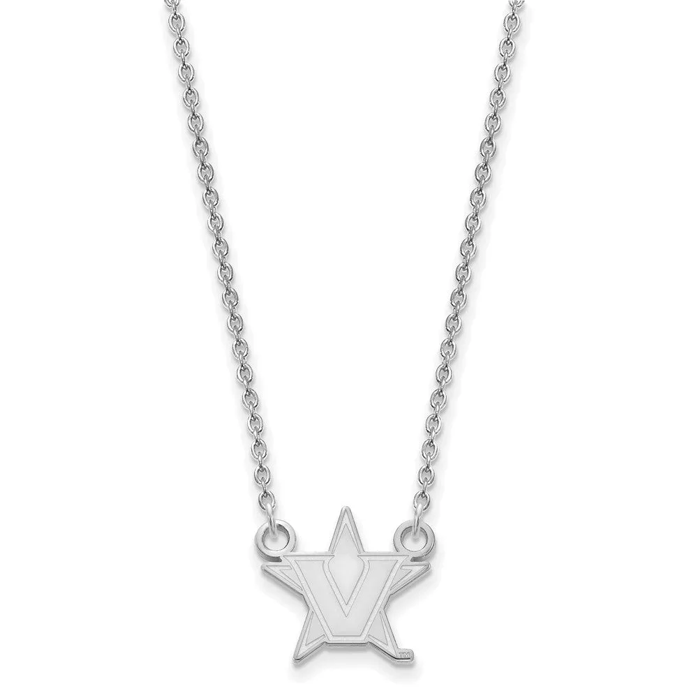 10k White Gold Vanderbilt U Small Pendant Necklace