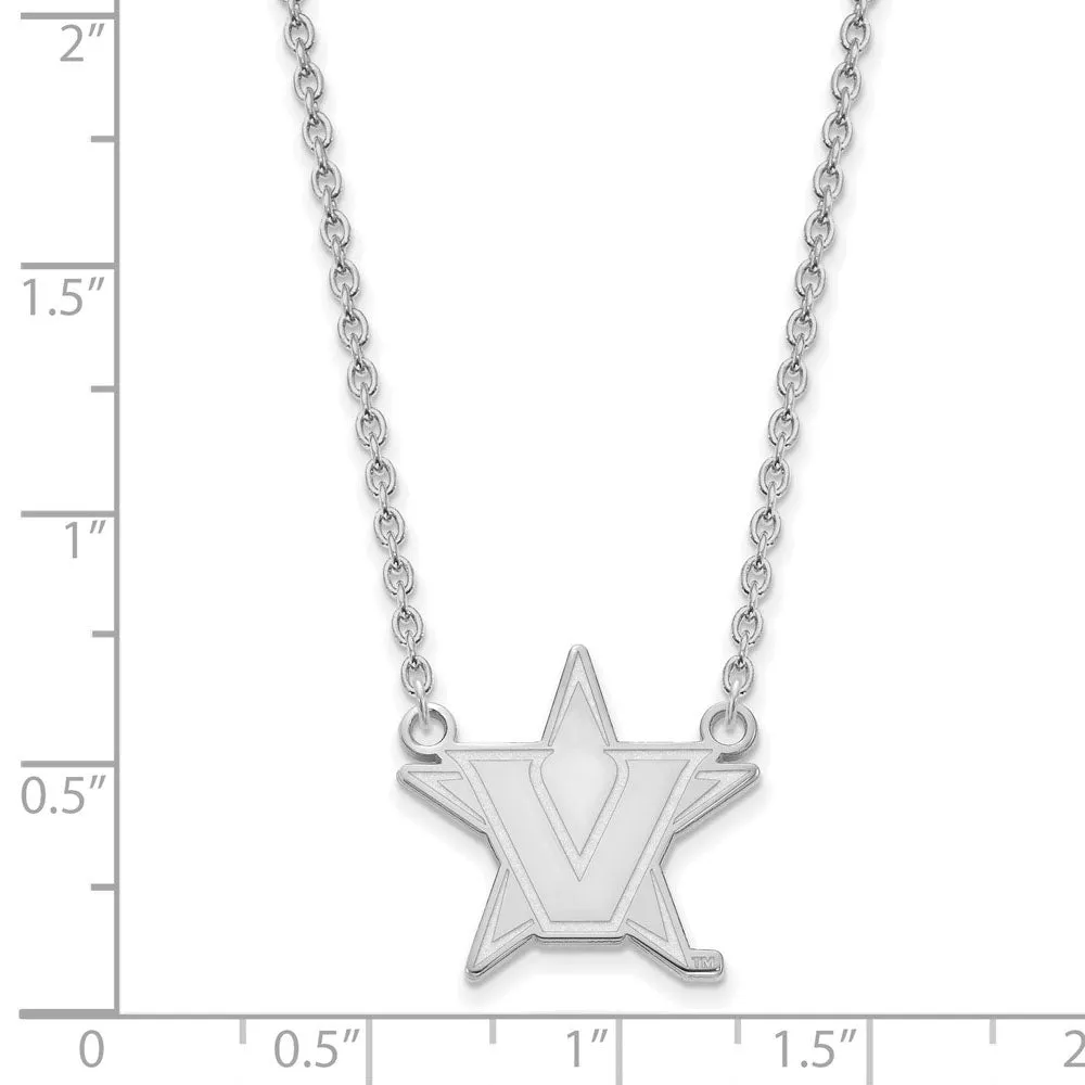 10k White Gold Vanderbilt U Small Pendant Necklace