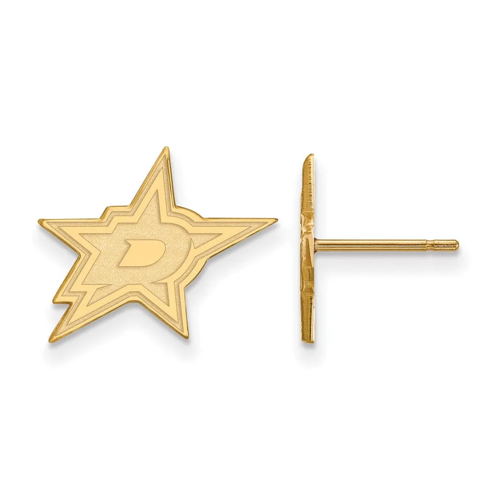 10k Yellow Gold NHL Dallas Stars Small Post Earrings