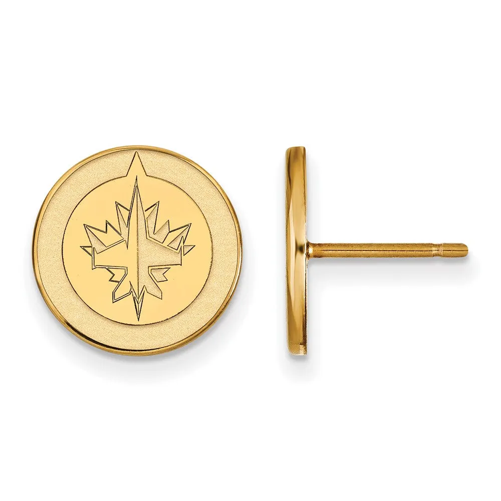 10k Yellow Gold NHL Winnipeg Jets Small Post Earrings