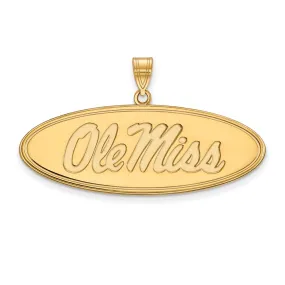 10k Yellow Gold U. of Mississippi Large Oval 'Ole Miss' Pendant