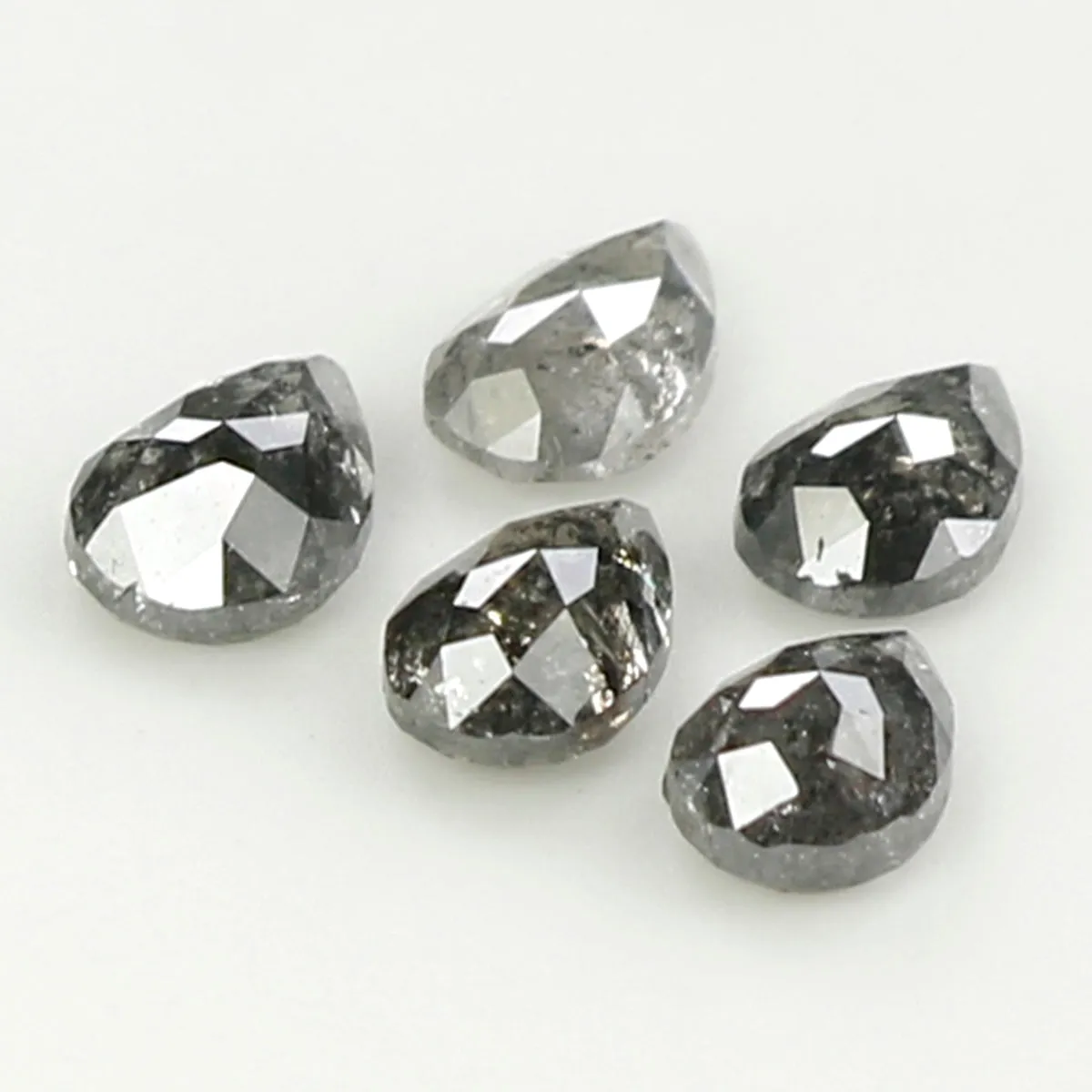 1.22  CT Natural Loose Diamond, Pear Cut Diamond, Salt and Pepper Diamond, Black Diamond, Grey Diamond, Real Galaxy Rose Cut Dia