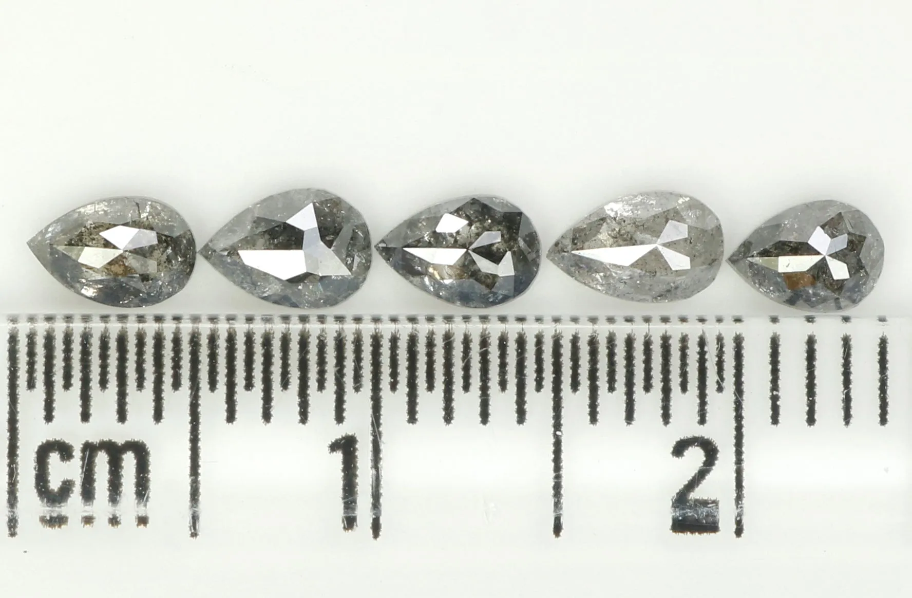 1.22  CT Natural Loose Diamond, Pear Cut Diamond, Salt and Pepper Diamond, Black Diamond, Grey Diamond, Real Galaxy Rose Cut Dia