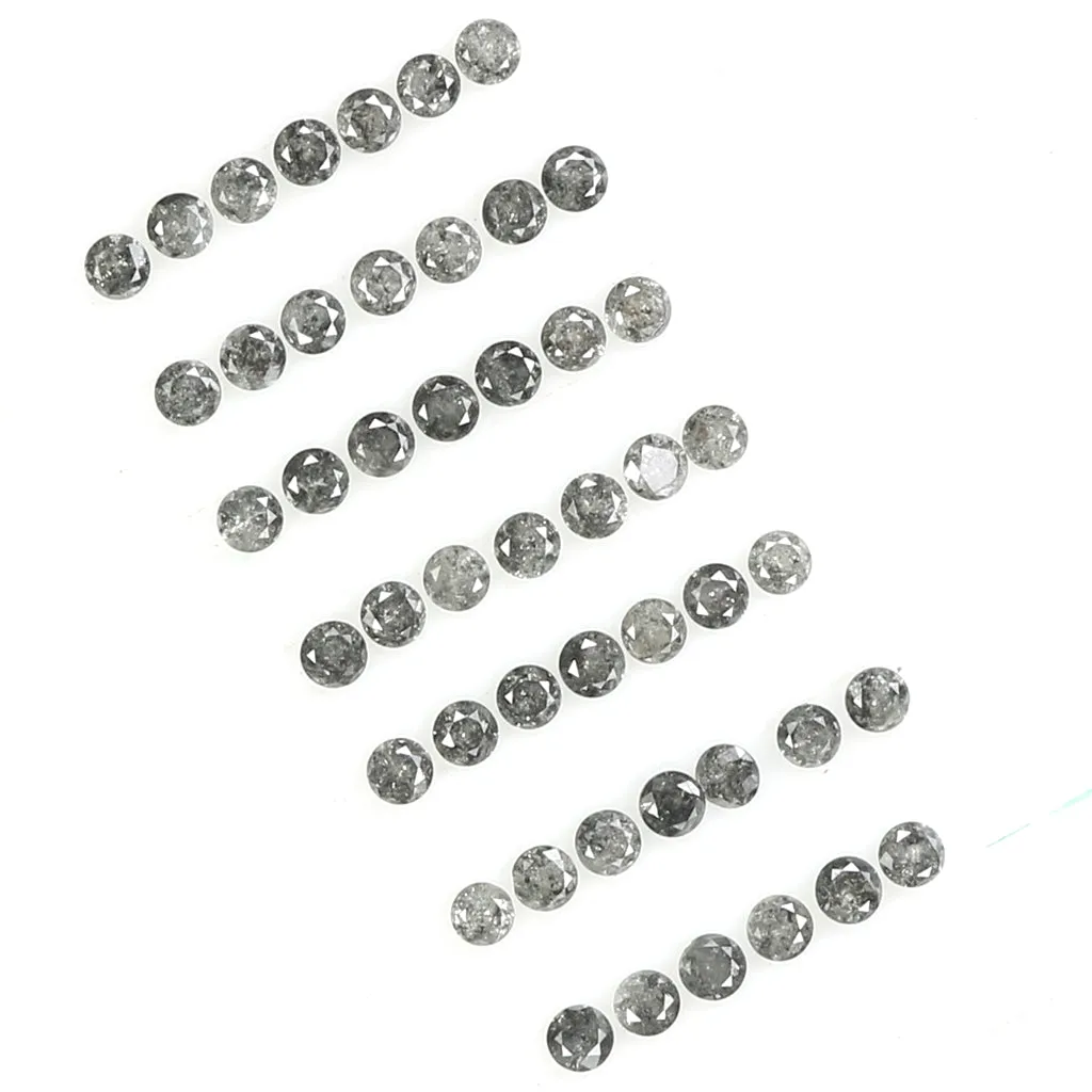 1.36 Ct Natural Loose Diamond, Round Brilliant Cut, Salt Pepper Diamond, Black Diamond, Gray Diamond, Round Cut Diamond, Real Di