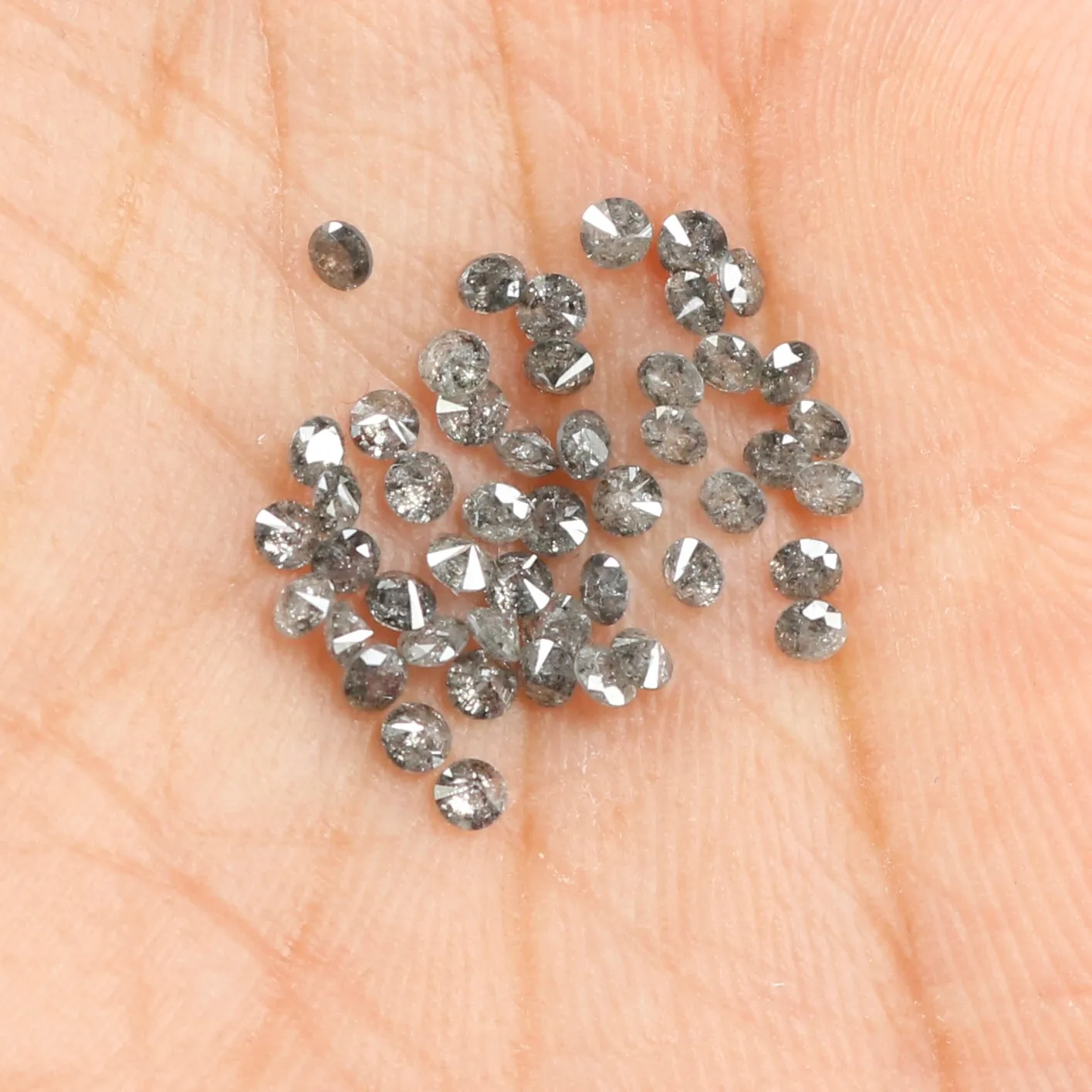 1.36 Ct Natural Loose Diamond, Round Brilliant Cut, Salt Pepper Diamond, Black Diamond, Gray Diamond, Round Cut Diamond, Real Di