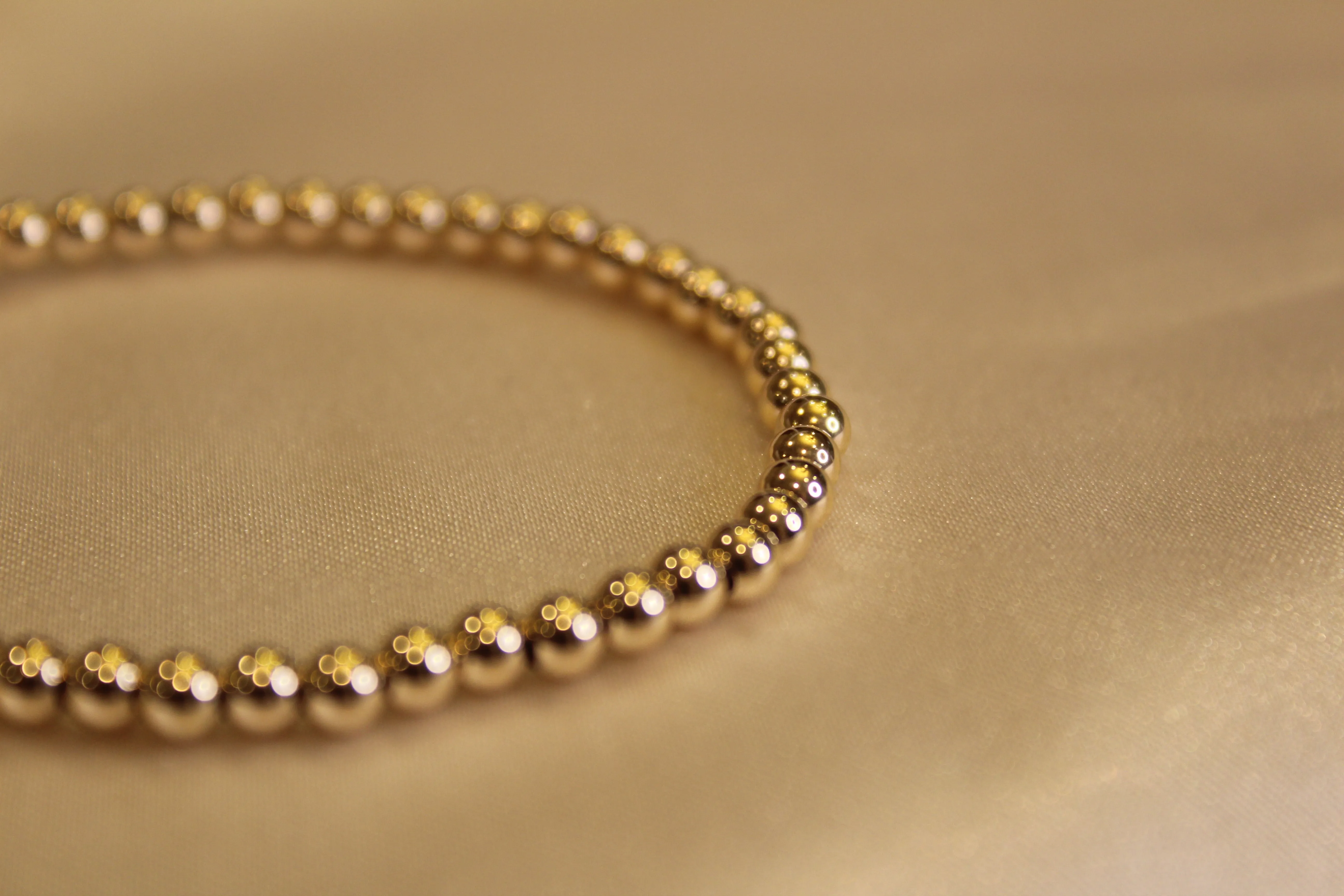 14k gold filled beaded bracelet