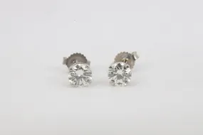 14k White Gold 1.12tcw Diamond Stud Earrings (1.28g.)