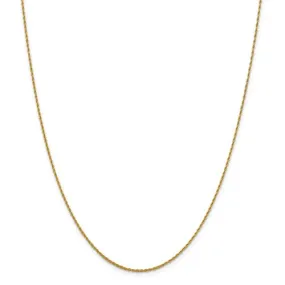 14K Yellow Gold 1.3 mm Pendant Rope Chain Available Sizes 16-24