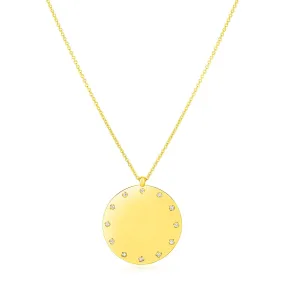 14K Yellow Gold Disc Necklace with Diamondsrx60848-18-rx60848-18