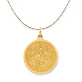 14k Yellow Gold Saint Jude Thaddeus (20mm) Necklace