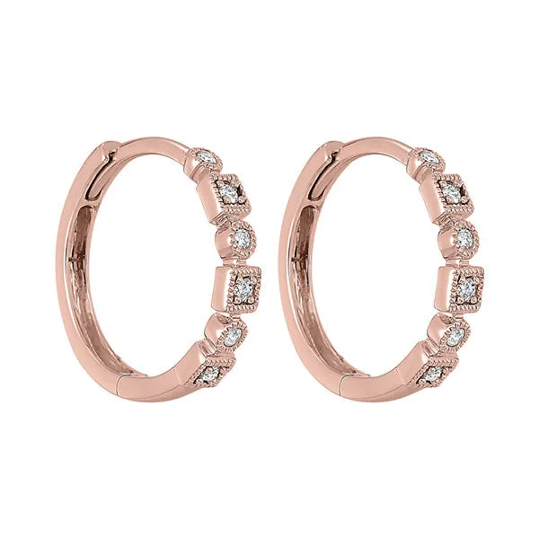 14KT ROSE GOLD DIAMOND (1/8CTW) EARRING