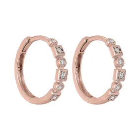 14KT ROSE GOLD DIAMOND (1/8CTW) EARRING