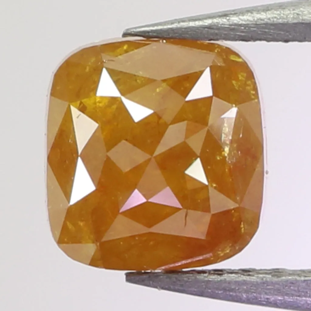 1.50 CT Natural Loose Diamond Cushion Yellow Brown Color 6.15 MM KDL9258