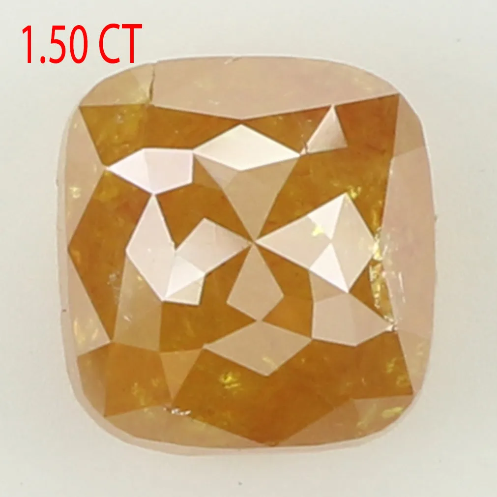 1.50 CT Natural Loose Diamond Cushion Yellow Brown Color 6.15 MM KDL9258