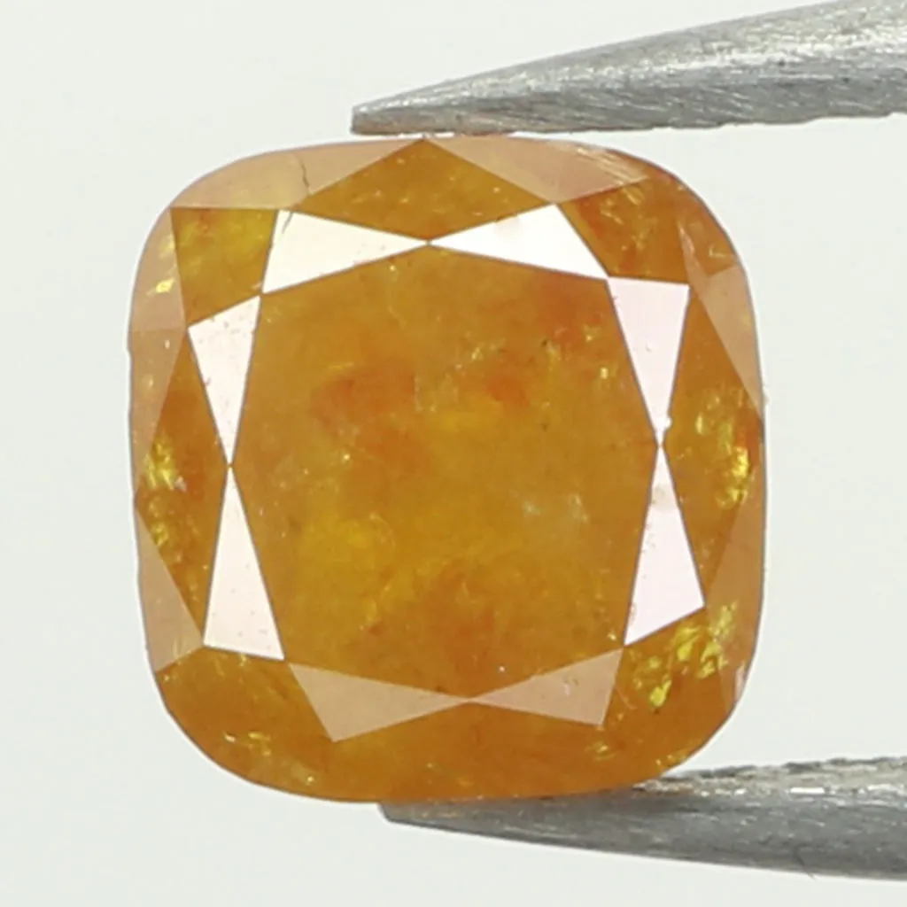 1.50 CT Natural Loose Diamond Cushion Yellow Brown Color 6.15 MM KDL9258