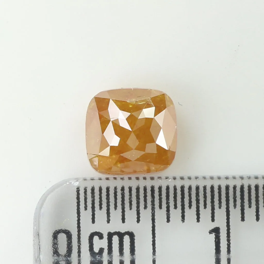 1.50 CT Natural Loose Diamond Cushion Yellow Brown Color 6.15 MM KDL9258