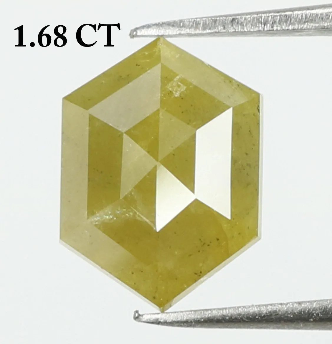 1.68 Ct Natural Loose Diamond Hexagon Yellow Color I3 Clarity 9.10 MM KDK1936