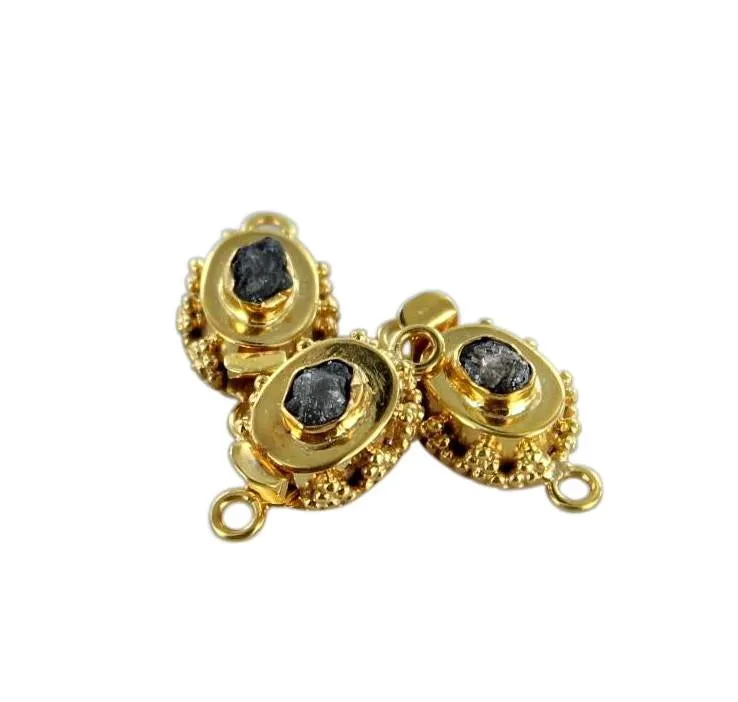 18K Gold Diamond Clasp Drusy Chocolate