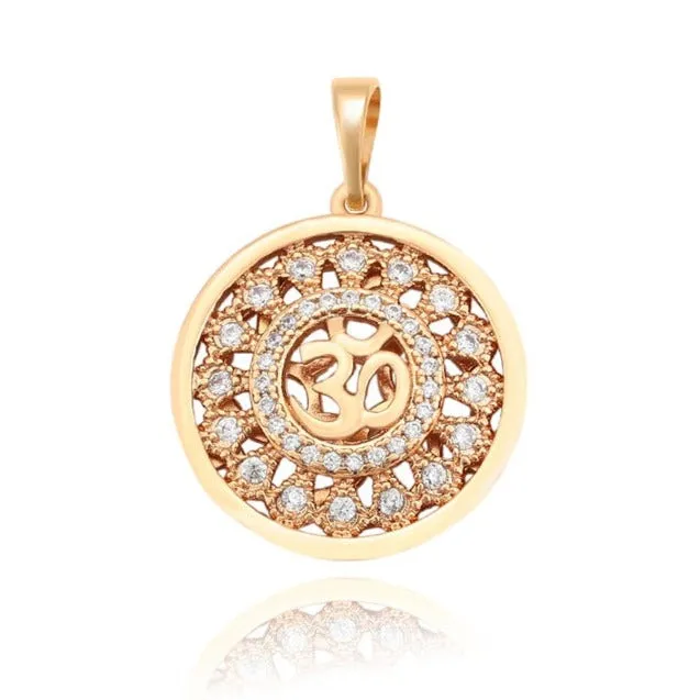 18k Gold Filled OM Pendant Necklace