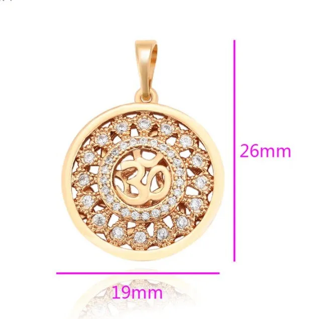 18k Gold Filled OM Pendant Necklace