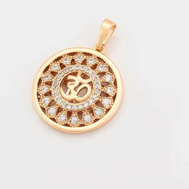 18k Gold Filled OM Pendant Necklace