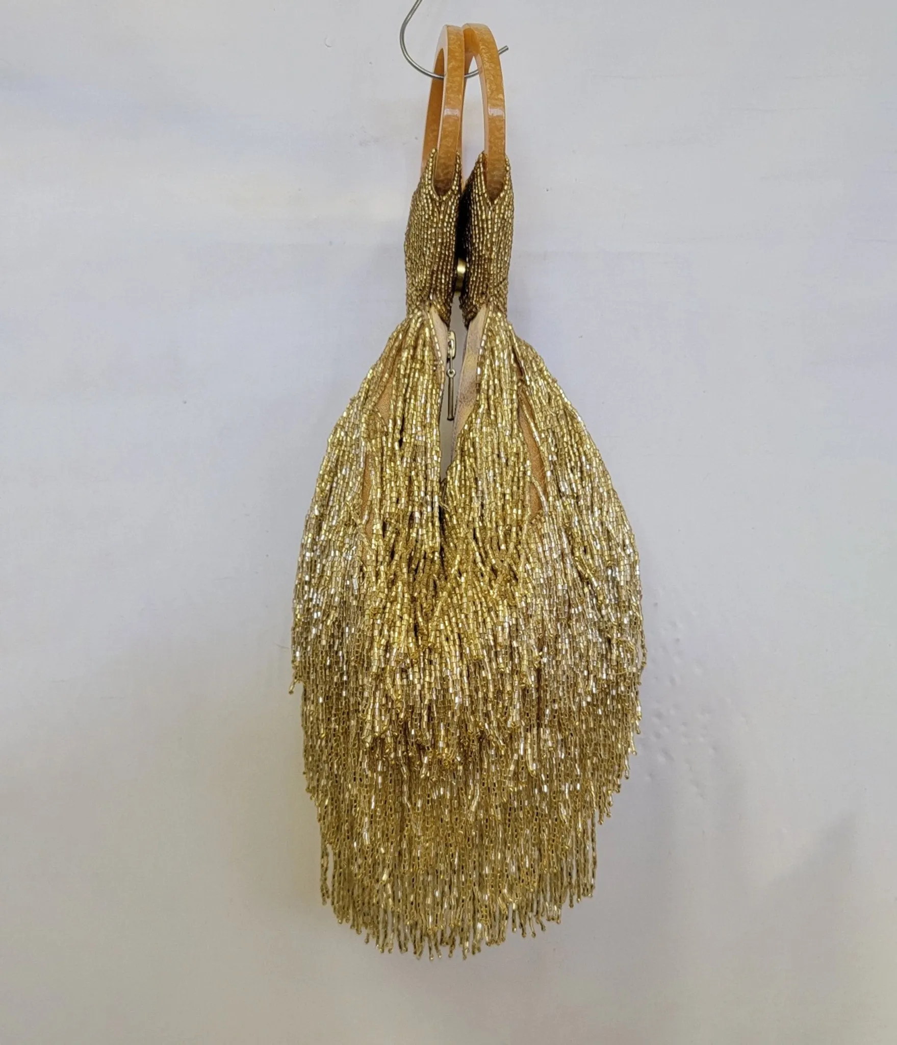 1920s Gold Beaded Fringe Wristlet