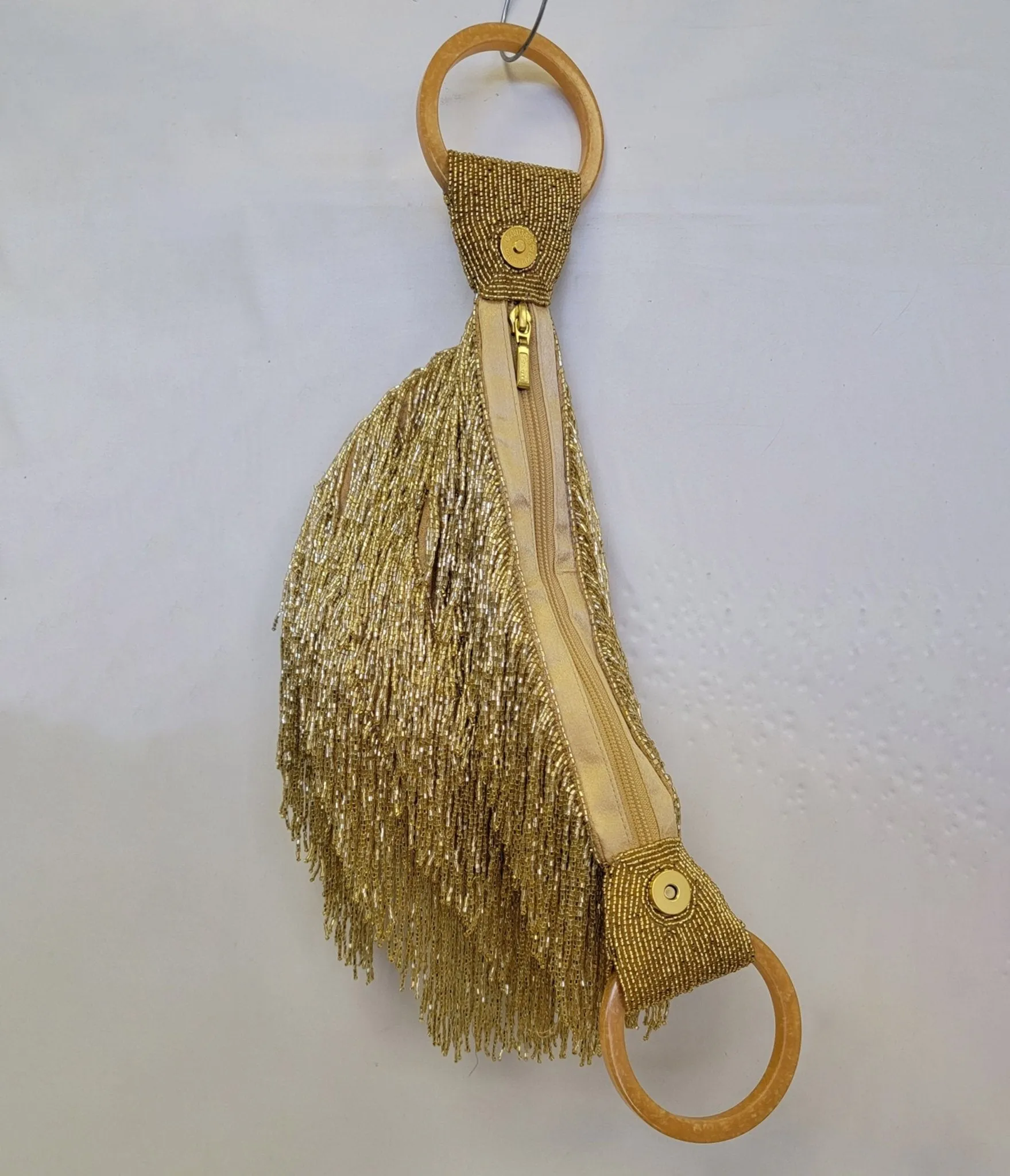 1920s Gold Beaded Fringe Wristlet