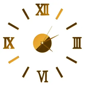 2019 New 3D Luxury Large Shape Gold Wall Clock Sticker