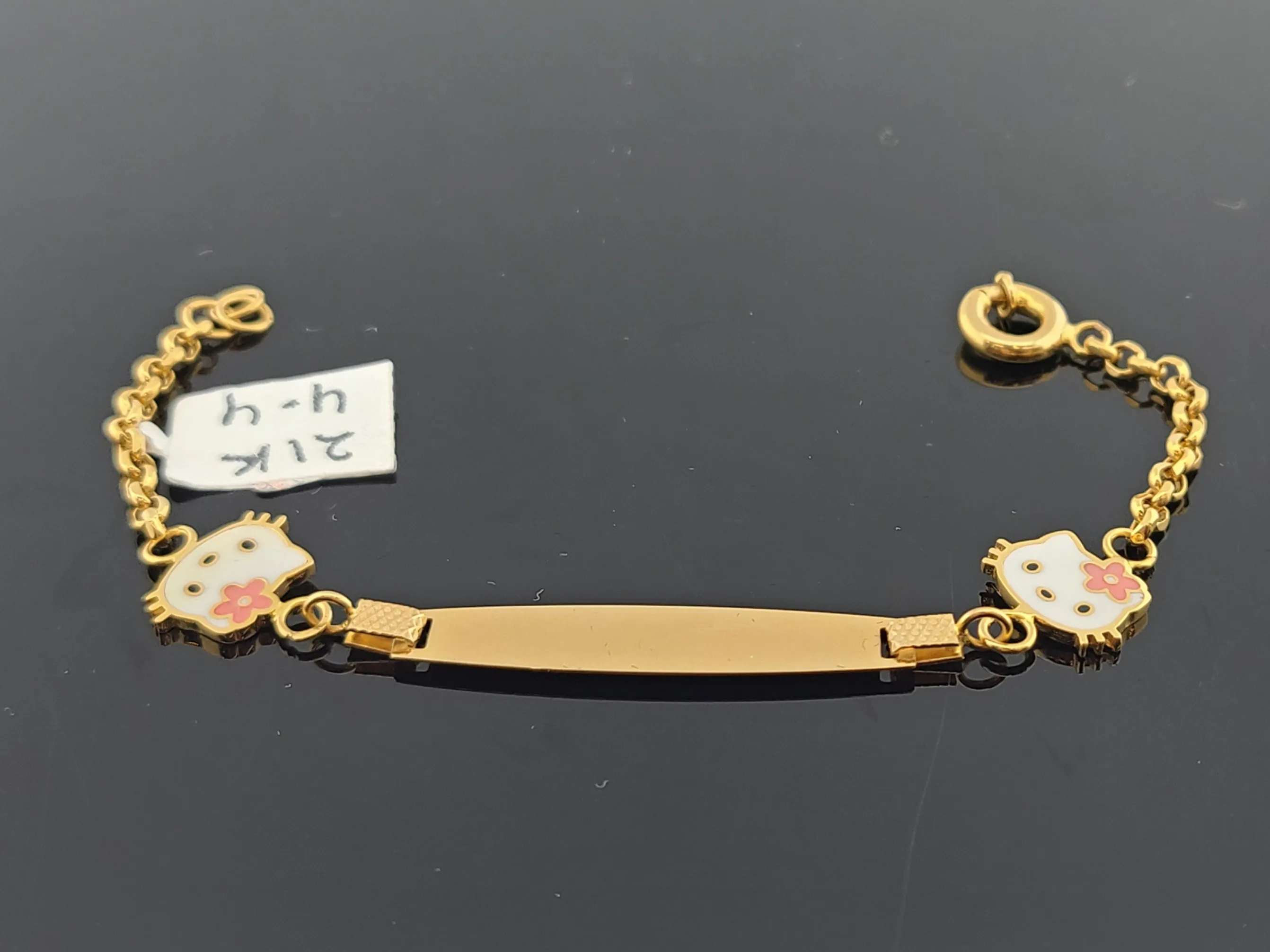 21K Solid Gold Kitty Bracelet CB1860