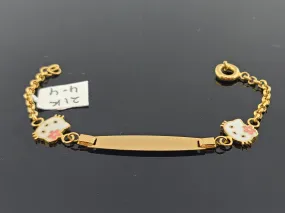 21K Solid Gold Kitty Bracelet CB1860