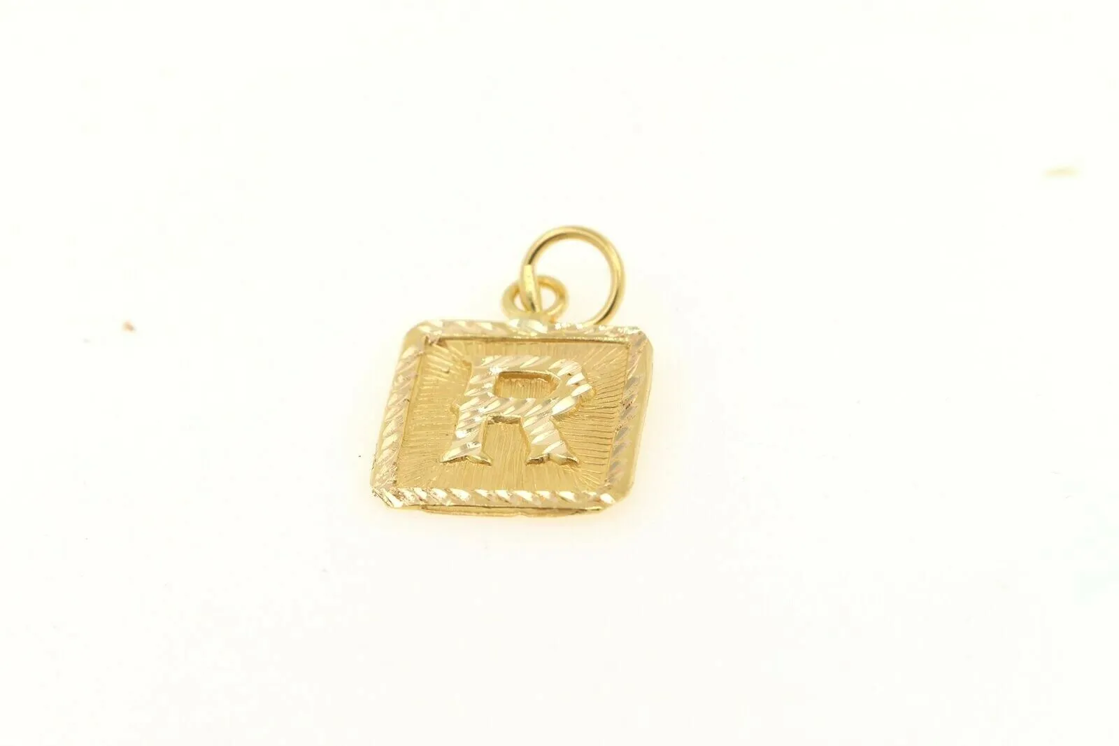 22k 22ct Solid Gold Charm Letter R Pendant Square Design p1120 ns