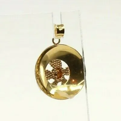 22k 22ct Solid Gold ELEGANT Simple Charm Round LOCKET Pendant P1449