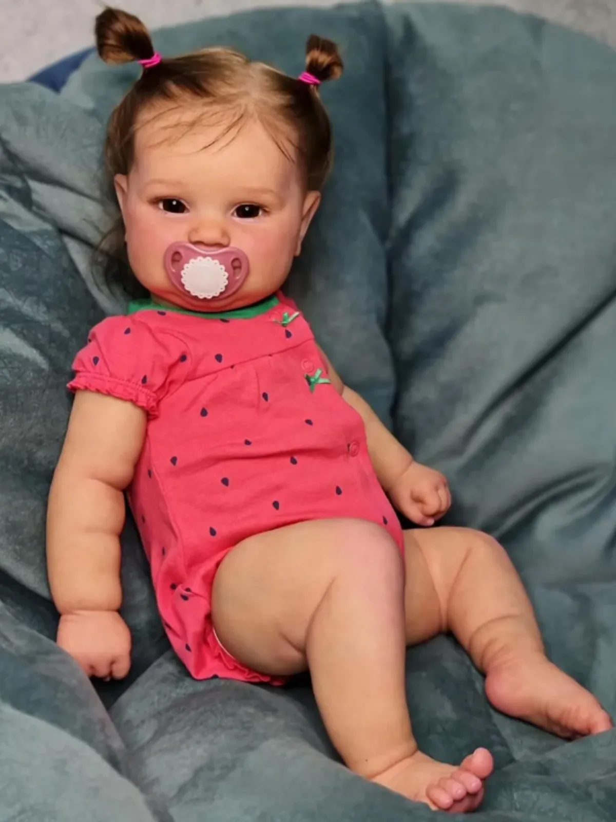 24 Reborn Baby Dolls Realistic Silicone Reborn Cute Doll with Polka Dot Onesie