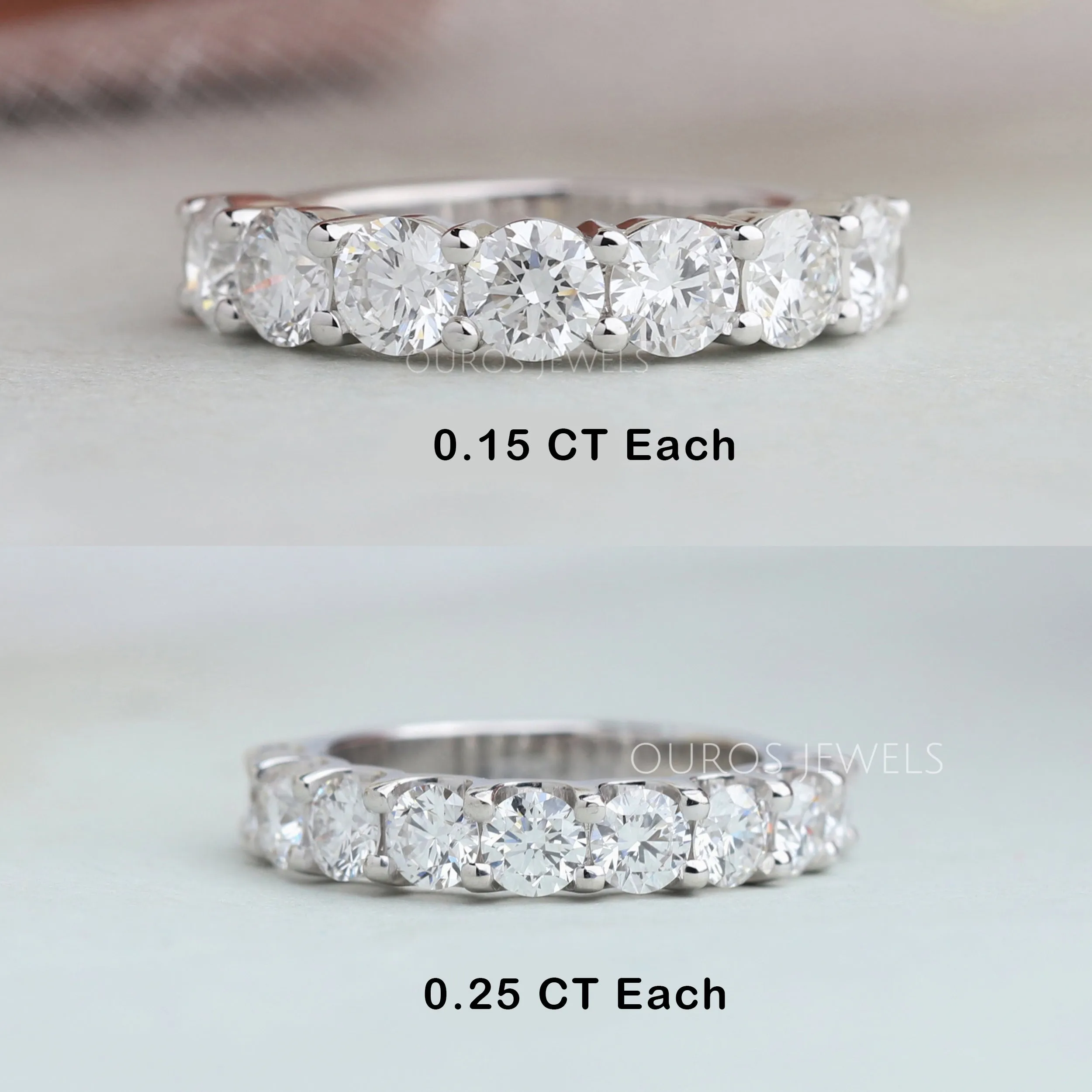 4.00 MM Round Diamond Half Eternity Band