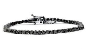 4MM CZ 1 Row Bling Bling Tennis Bracelet Black