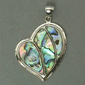 Abalone/Paua Shell Heart Pendant 35x43mm